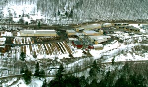 Arial view of Patterson Lumber Facility
